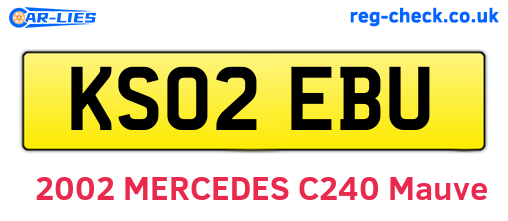 KS02EBU are the vehicle registration plates.