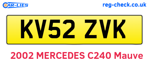 KV52ZVK are the vehicle registration plates.
