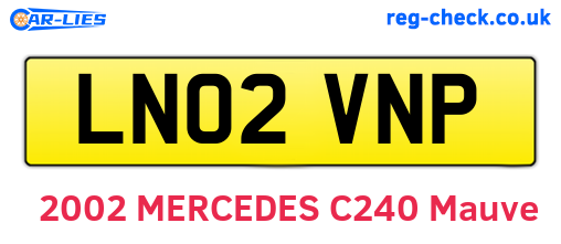 LN02VNP are the vehicle registration plates.