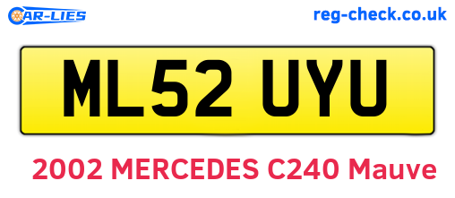 ML52UYU are the vehicle registration plates.
