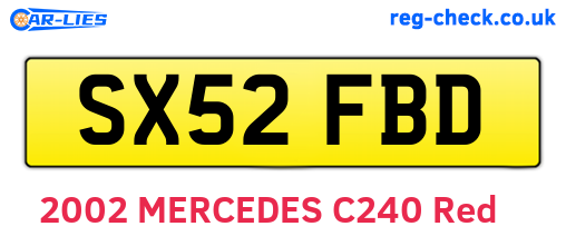 SX52FBD are the vehicle registration plates.