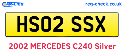 HS02SSX are the vehicle registration plates.