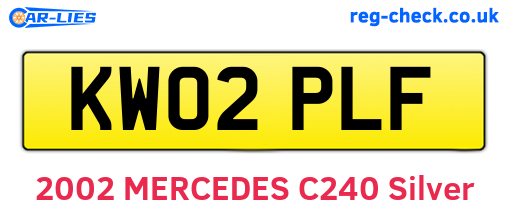 KW02PLF are the vehicle registration plates.