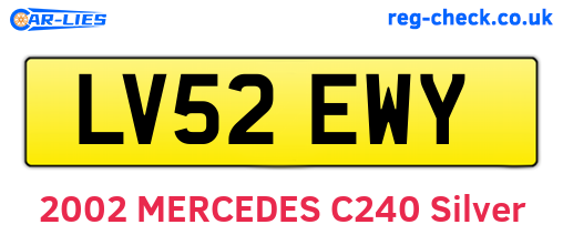 LV52EWY are the vehicle registration plates.