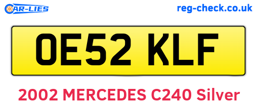 OE52KLF are the vehicle registration plates.