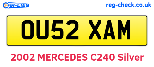 OU52XAM are the vehicle registration plates.