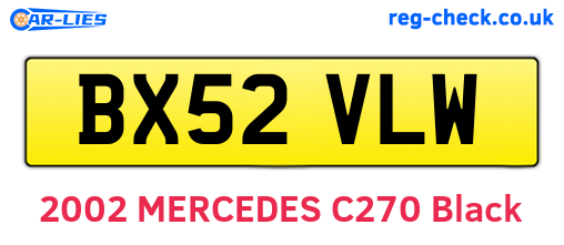 BX52VLW are the vehicle registration plates.