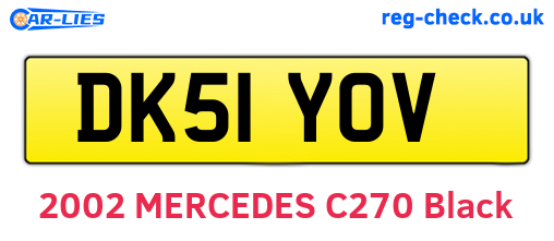DK51YOV are the vehicle registration plates.