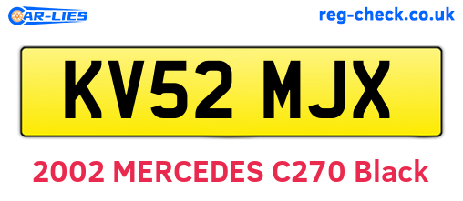 KV52MJX are the vehicle registration plates.