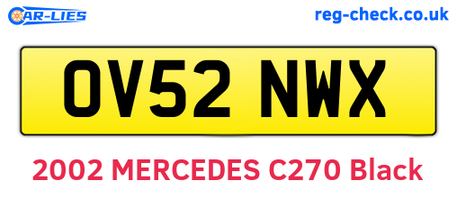 OV52NWX are the vehicle registration plates.