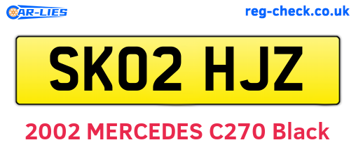 SK02HJZ are the vehicle registration plates.