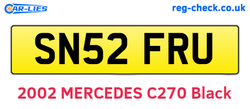 SN52FRU are the vehicle registration plates.