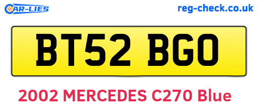 BT52BGO are the vehicle registration plates.