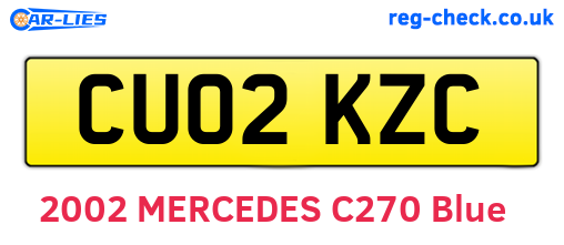 CU02KZC are the vehicle registration plates.