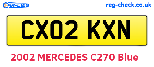 CX02KXN are the vehicle registration plates.