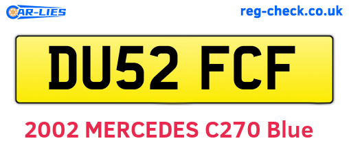 DU52FCF are the vehicle registration plates.