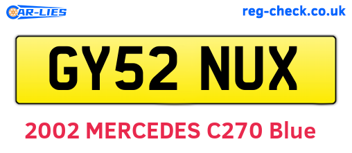 GY52NUX are the vehicle registration plates.