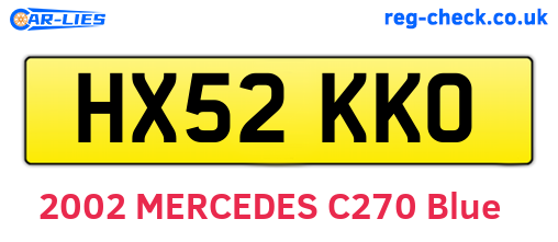 HX52KKO are the vehicle registration plates.