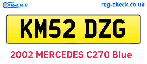KM52DZG are the vehicle registration plates.