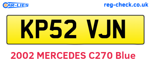 KP52VJN are the vehicle registration plates.