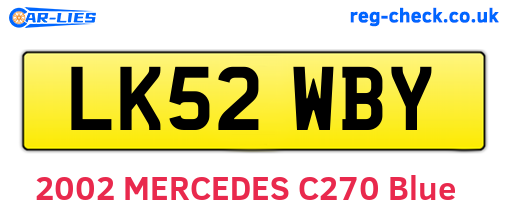 LK52WBY are the vehicle registration plates.