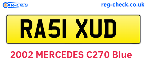RA51XUD are the vehicle registration plates.