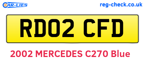 RD02CFD are the vehicle registration plates.