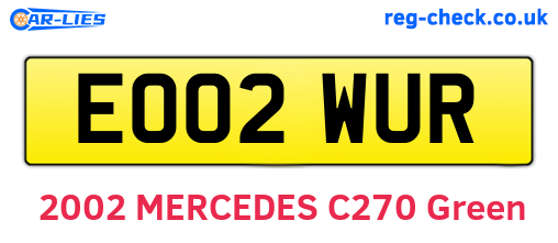 EO02WUR are the vehicle registration plates.