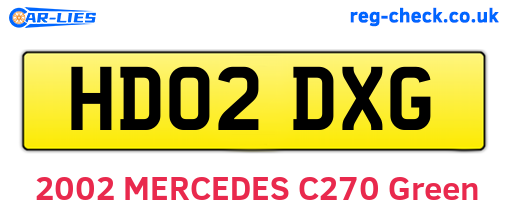 HD02DXG are the vehicle registration plates.