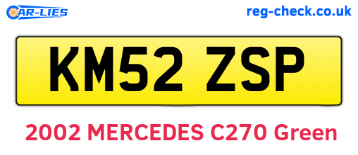 KM52ZSP are the vehicle registration plates.