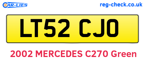 LT52CJO are the vehicle registration plates.
