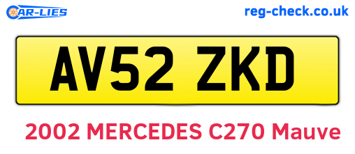AV52ZKD are the vehicle registration plates.