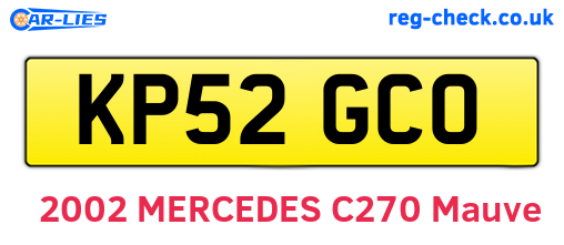 KP52GCO are the vehicle registration plates.