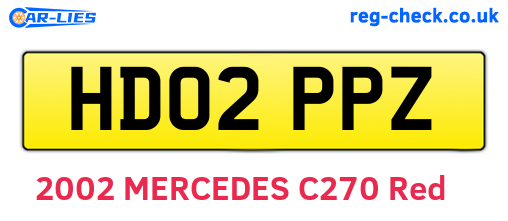 HD02PPZ are the vehicle registration plates.