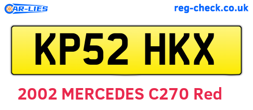 KP52HKX are the vehicle registration plates.