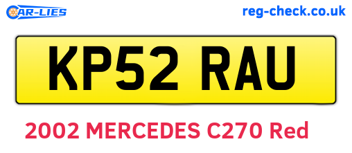 KP52RAU are the vehicle registration plates.