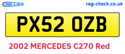 PX52OZB are the vehicle registration plates.