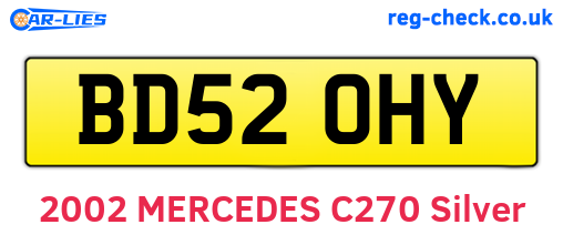 BD52OHY are the vehicle registration plates.