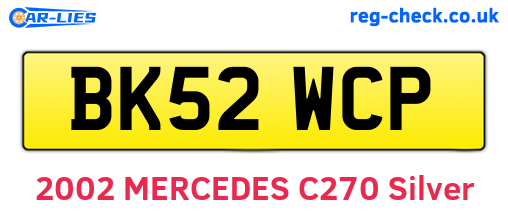 BK52WCP are the vehicle registration plates.