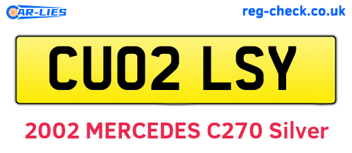 CU02LSY are the vehicle registration plates.
