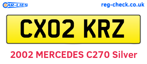 CX02KRZ are the vehicle registration plates.