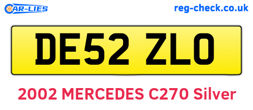 DE52ZLO are the vehicle registration plates.