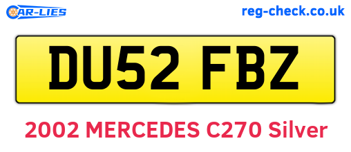 DU52FBZ are the vehicle registration plates.