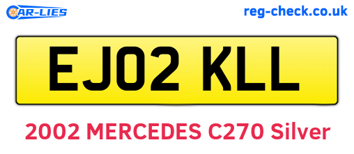 EJ02KLL are the vehicle registration plates.