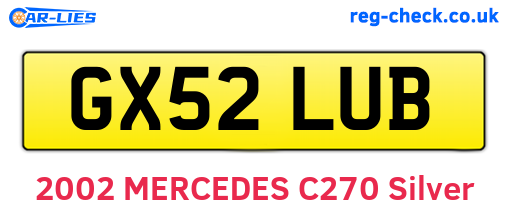 GX52LUB are the vehicle registration plates.
