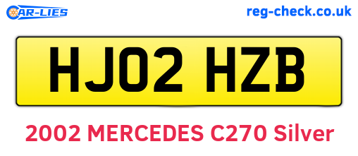 HJ02HZB are the vehicle registration plates.