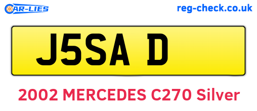 J5SAD are the vehicle registration plates.