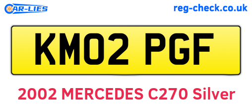 KM02PGF are the vehicle registration plates.
