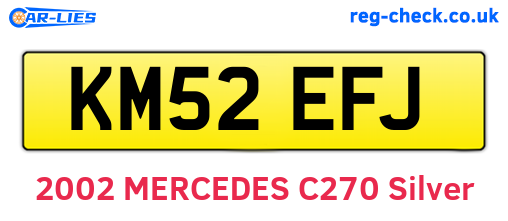 KM52EFJ are the vehicle registration plates.