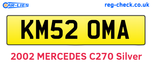 KM52OMA are the vehicle registration plates.